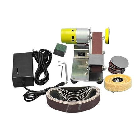 

Grinder Belt Sander US Plug Low Noise Forward Polishing 15 Degrees Wear Resistant Stable Operation Electric Sander for Wood DIY Style C