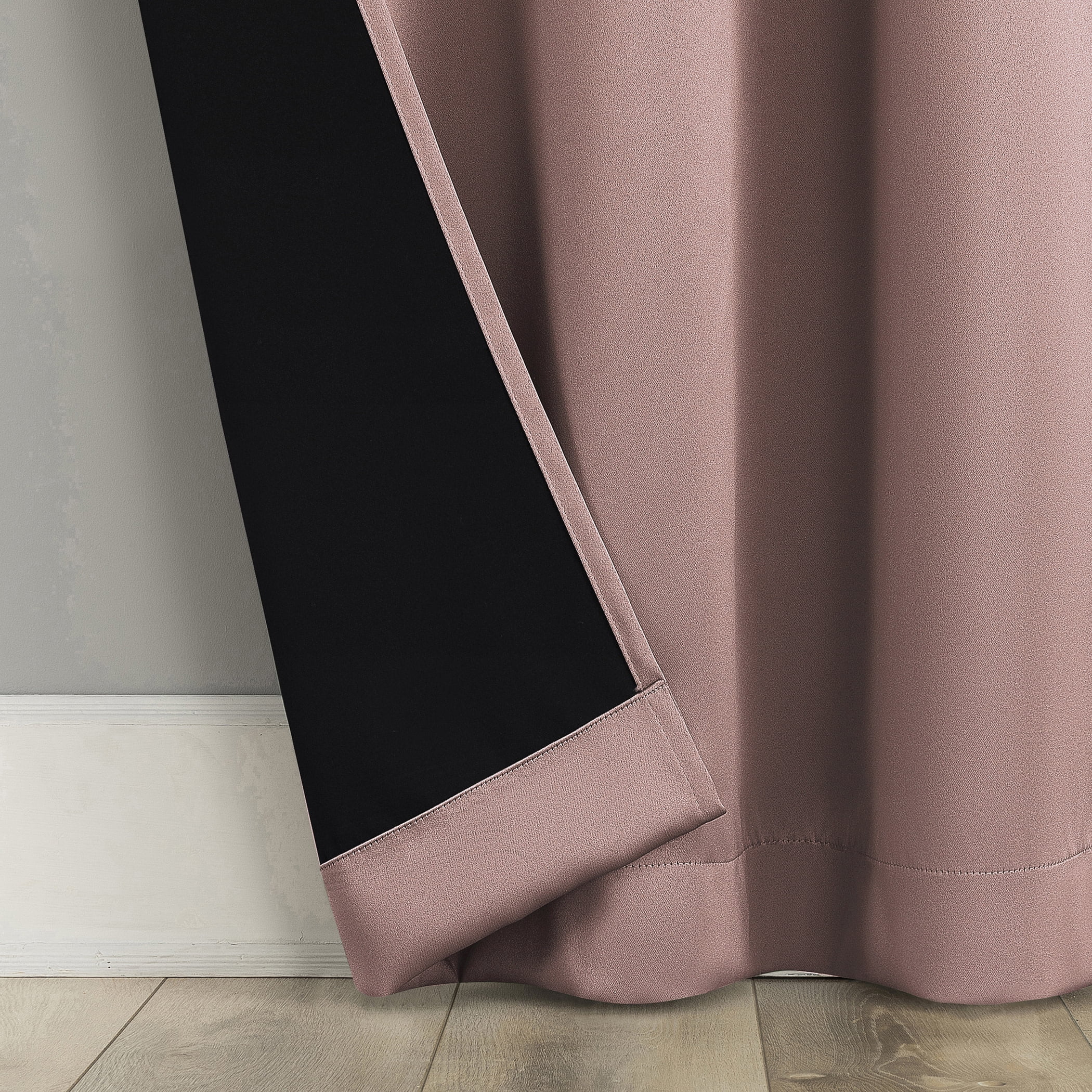 Sun Zero Graham 2-pack Magnetic Closure 100% Blackout Grommet Curtain Panel Pair, 40"W x 84"L, Mauve