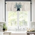 thumbnail image 5 of Blue Floral Valances for Windows Pastoral Eucalyptus Leaf Bow Vase Rod Pocket Curtain Valance Window Treatment Short Curtains for Kitchen Living Room, 60"x18", 5 of 5