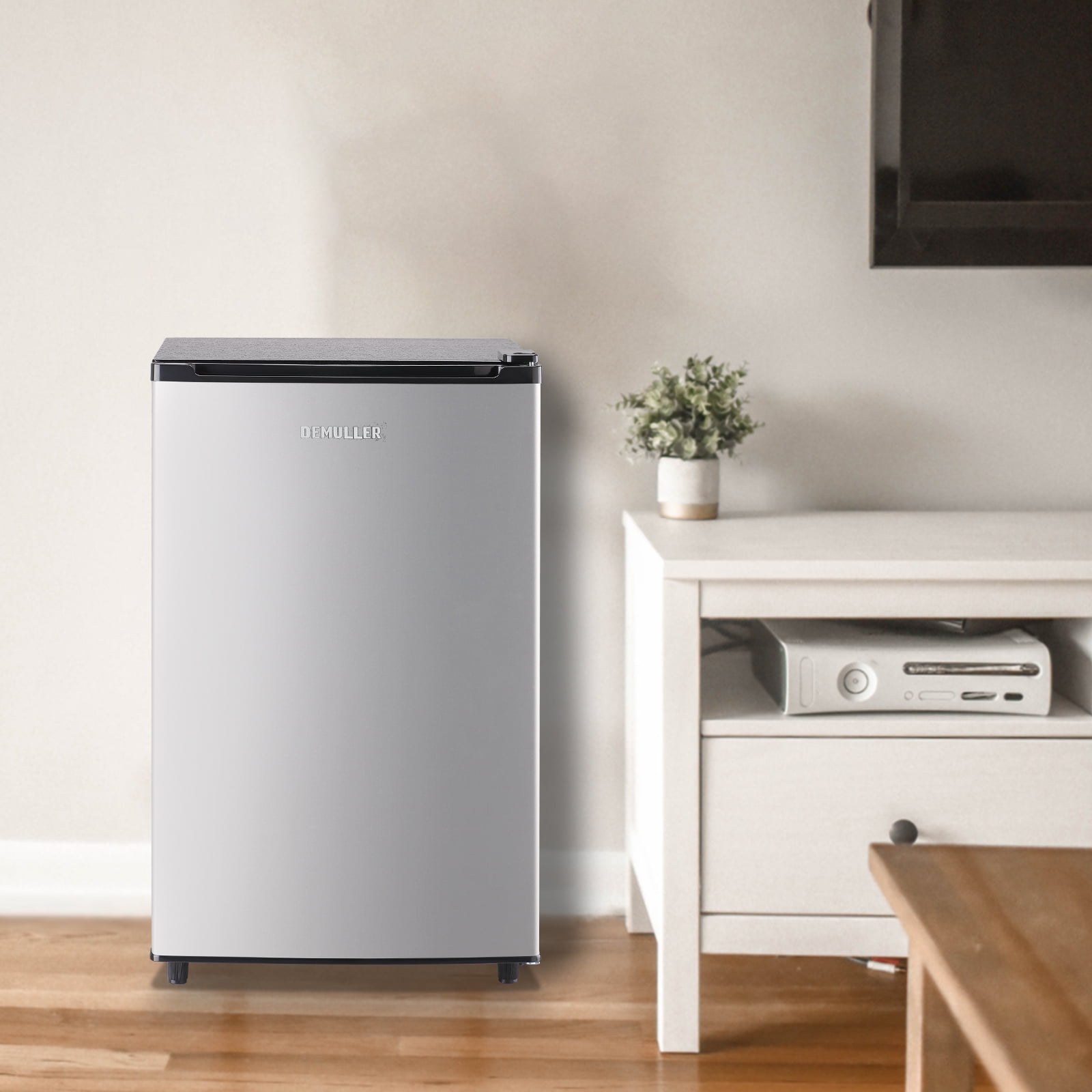 DEMULLER Upright Freezer 3.2 Cu. ft Front Door Freezer Compact Adjustable Thermostat Silver