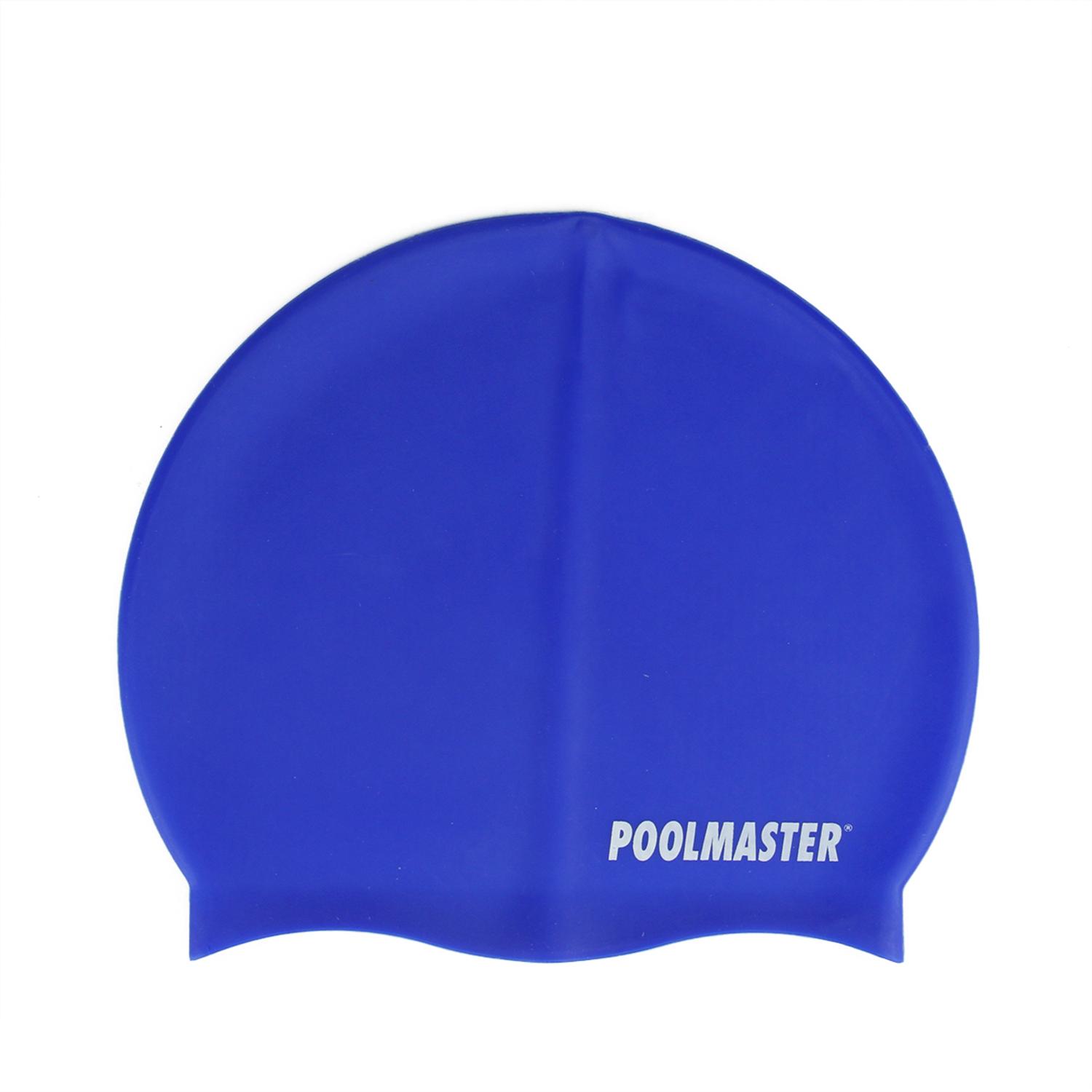 Blue Silicone Swim Cap for Swimming Pools and Spas for Teens and Adults
