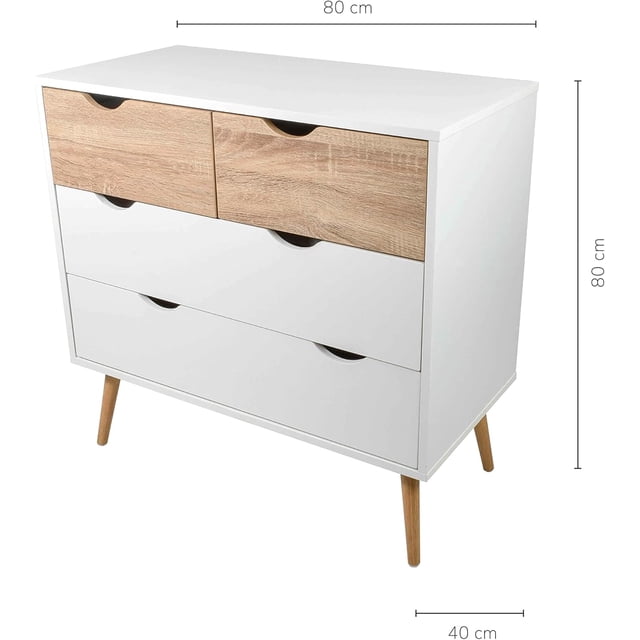 TOPLIVING Gabinete de almacenamiento para oficina en casa, armario de madera, tocador simple con cajones de almacenamiento