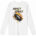 thumbnail image 4 of Perfect Spirals Flaming Football Adult White Crew Neck Long Sleeve Shirt-Medium, 4 of 6
