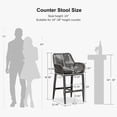 thumbnail image 2 of PURPLE LEAF Outdoor 24" Counter Height Bar Stools Chair Set of 2, Indoor and Outdoor, Kitchen Island Patio Bar Stool with Cushion, Grey, 2 of 8