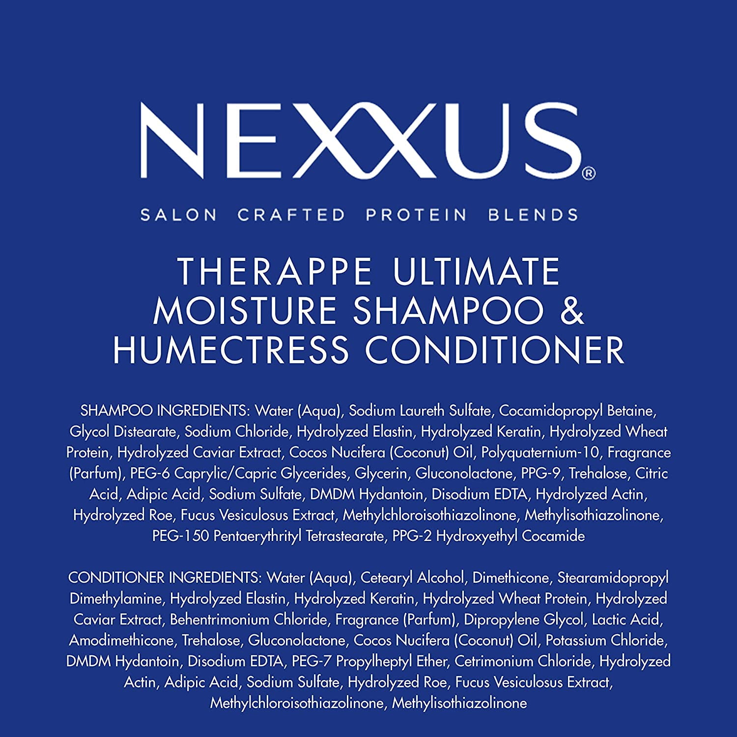 Nexxus Ultimate Moisture Therappe Shampoo and Humectress Conditioner,  Caviar Complex, 33.8 fl oz