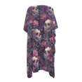 thumbnail image 3 of SCRAWLGOD Skull Rose Print Womens Swimsuit Cover Up Open Front Loose Swimsuit Coverup Soft Breathable Beach Cover Up for Pool Party, 3 of 6