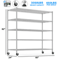 thumbnail image 5 of Legooin 24x60x82 inch Garage Shelving Unit 5-Tier Storage Rack Metal Wire Shelf for Industrial Residential Use 3000 lbs Capacity Load, Silver, 5 of 9