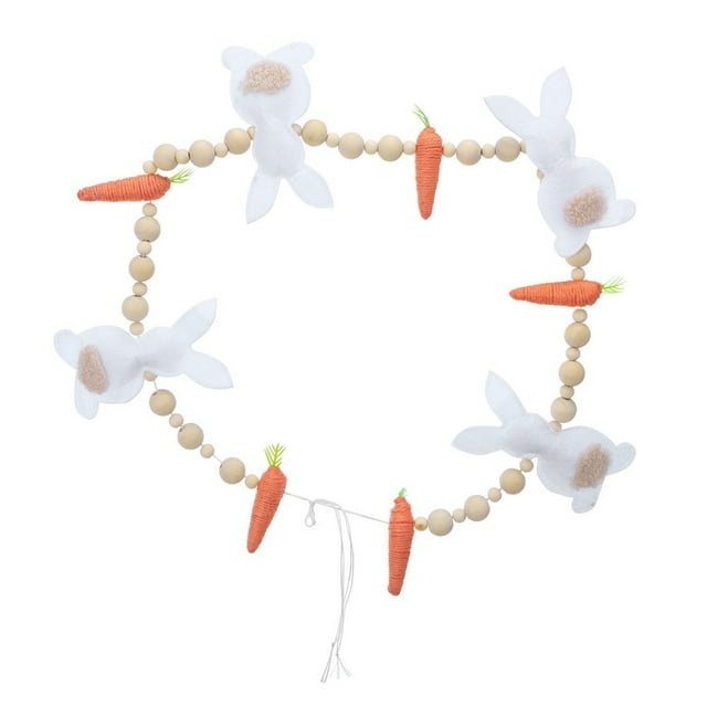Easter Garland Create Atmosphere Fine Workmanship Innovative Cute Faceless Bunny Carrot Garland