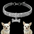 thumbnail image 4 of SPRING PARK Rhinestone Dog Collar, Cute Dazzling Sparkling Alloy Multi Rows Dog Cat Rhinestone Collar Crystal Diamond Pet Dog Puppy Collar, 4 of 7