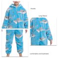 thumbnail image 4 of Pijamas de una pieza con estampado de patrones de animales de dibujos animados de Jammies con capucha para niños para uso doméstico, 4 of 5