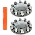 thumbnail image 2 of PET-U 1-Pair Chrome Front Wheel Covers Hub Axle Semi Plastic ABS Pair 33mm Nut Covers, 2 of 7