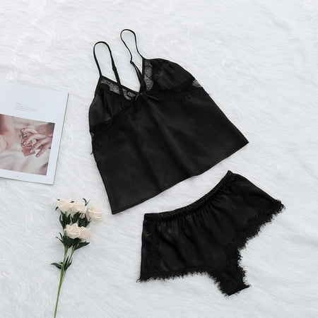 

RPVATI Womens Sexy Sleeveless Lingerie Set Eyelash Lace Lingerie for Women Bodysuit Babydoll