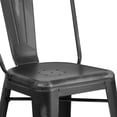 thumbnail image 3 of Commercial Grade 4 Pack 24" High Distressed Black Metal Indoor-Outdoor Counter Height Stool with Back, 3 of 9