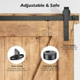 thumbnail image 4 of Aquaterior 6.6ft Sliding Barn Door Hardware Kit Hang Style Track Rail for Single Door Black, 4 of 9