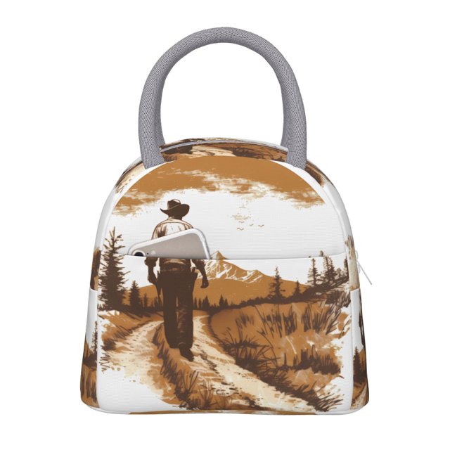 Disketp Western Cowboy Countryside Bolsa Térmica para Almuerzo, Lonchera con Abertura Amplia y Gran Capacidad, Organizador Reutilizable para Mujeres, Hombres y Adultos