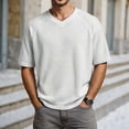 thumbnail image 2 of Men Shirts Short Sleeve Crew Neck Shirt Loose Fit White Tee Shirts Men's Fashion, 2 of 4