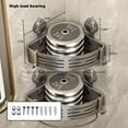 thumbnail image 6 of Suction Cup Corner Shower Shelf, No Drilling Bathroom Shower Caddy with Towel Bar Hooks, Aerospace Aluminum Storage Rack for Corner, 6 of 6