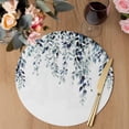 thumbnail image 3 of Blue Teal Eucalyptus Round 13 Inch Placemats Set of 6, Weeping Botanical Leaf Watercolor HeatResistant Non Slip Place Mats for Dining Table, Wipeable Braided Kitchen Table Mats for Housewarming, 3 of 9