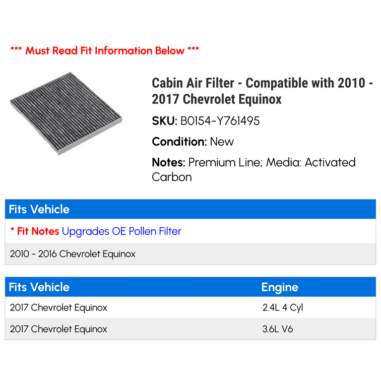 Chevy equinox cabin air filter online
