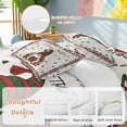 thumbnail image 2 of Christmas Gnome Bedding Duvet Cover Set Full Size 4 Pieces Red Green Winter Dwarfs Xmas Retro Linen Bedding Set with Zipper Closure, 1 Comforter Cover 86x86 Inches 1 Flat Sheet & 2 Pillow Cases, 2 of 7