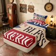 thumbnail image 2 of Manfei Rustic God Bless America Print Twin Sheets, 4th of July Bedding, Multicolor, Navy Reversible 3pcs (1 Flat Sheet, 1 Fitted Sheet and 1 Pillowcase), 2 of 6