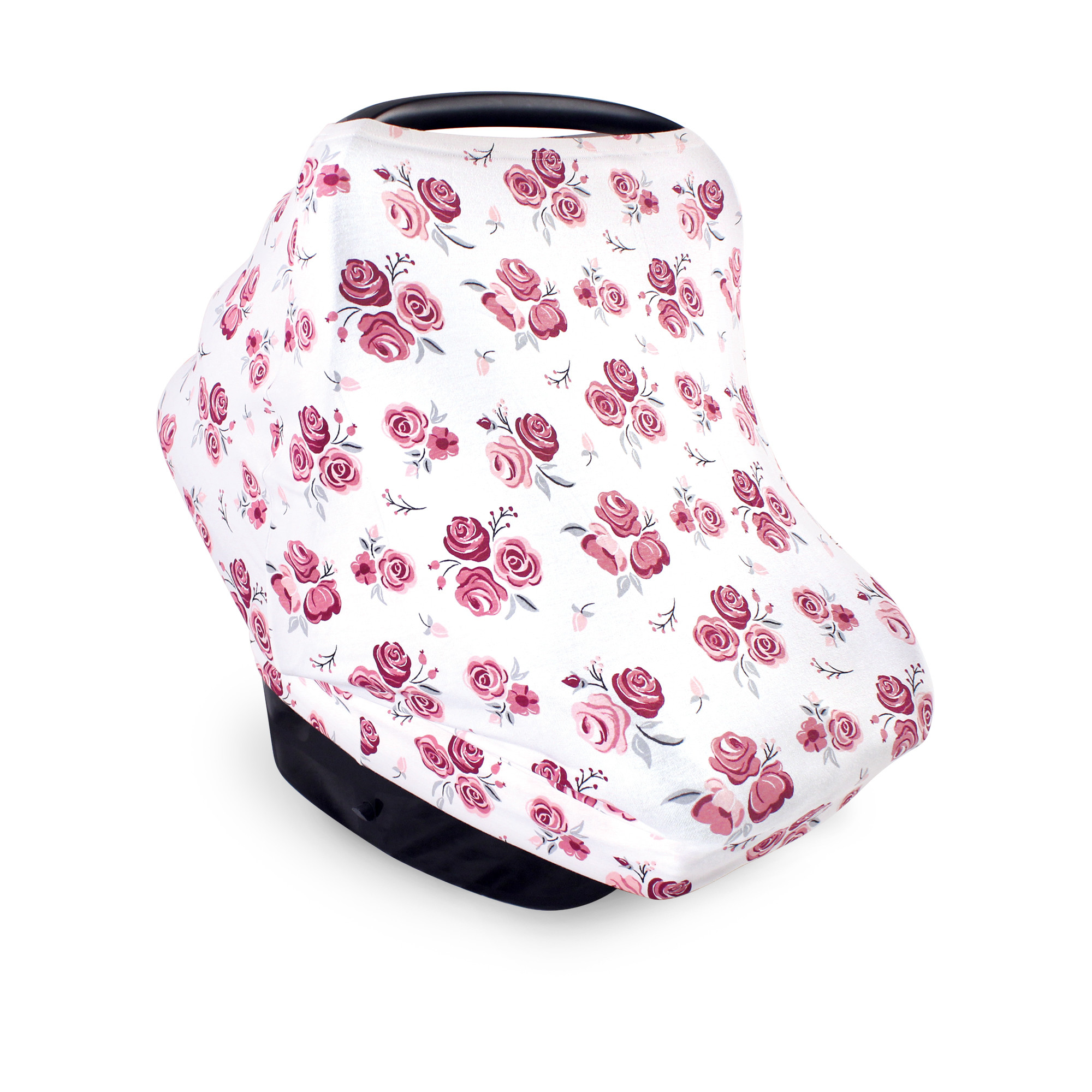 Hudson Baby Unisex Baby Multiuse Car Seat Canopy, Roses, One Size