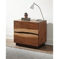 thumbnail image 2 of Maklaine Contemporary 2-drawer Wood Nightstand Smokey Walnut and Brown, 2 of 3
