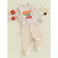 thumbnail image 3 of Wassery Little Boy Girl Christmas Outfits Clothes 3T 4T 5T 6T 7T Kids Boys Girls Long Sleeve Letter Print Sweatshirt+Elastic Pants Set 2Pcs Christmas Clothing for Children Boy Girl, 3 of 9