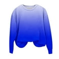 thumbnail image 6 of Mwjwdo Crewneck Sweatshirt Kids Long Sleeve Sweatshirts Girls Casual Cute Gradient Printed Pullover Tops Lightweight Tunics Blue 2 Years, 6 of 6