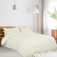 thumbnail image 3 of PiccoCasa 3 Piece Bow Tie Duvet Cover Bedding Set with 2 Pillowcases Queen Beige, 3 of 6
