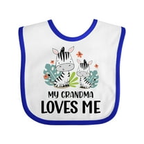 Inktastic Zebra My Grandma Loves Me Boys or Girls Baby Bib