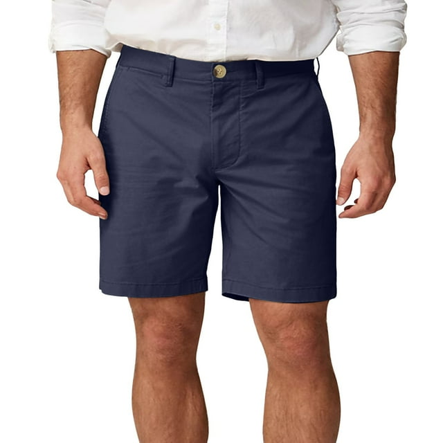 Men's Solid Color Beach Shorts - Mid - Waist, Elastic Waist with Pockets for Summer