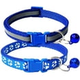 thumbnail image 1 of 2-Pack Footprint & Reflective Cat Collar with Bell Basic Dog Cat Collar Buckle Adjustable Polyester Cat Dog Collar or Seatbelts, 1 of 3