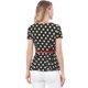 thumbnail image 4 of Blusa Peplum de Lunares de Manga Corta para Mujer con Cinturón Negro M Allegra K, 4 of 6