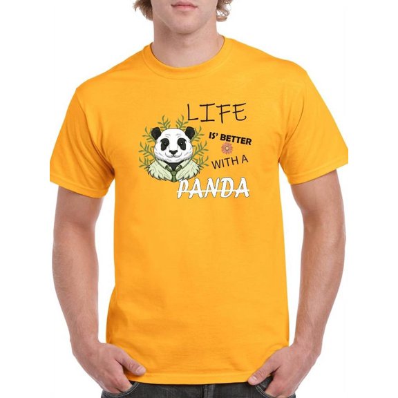 Life Is Better With A Panda T-Shirt Men -Image by Shutterstock, Male Large