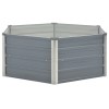 vidaXL Raised Garden Bed Grey Galvanized Steel 129x129x45cm in