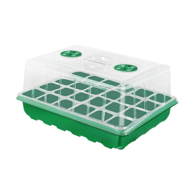 Bandeja de inicio de semillas, contenedor de germinación, bandeja de propagación de 24 celdas, bandeja de cultivo Verde