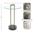 thumbnail image 5 of Kate and Laurel Cerullo Modern Round Glass Side Table with Marble Base, 16 x 16 x 24, Antique Brass and Black Marble, Glam Circle End Table for Use as Indoor Plant Stand or Bedroom Nightstand, 5 of 8