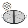 thumbnail image 2 of X-Marks 36 Inch Foldable Round Fire Pit Grill Grate - Heavy Duty Steel Campfire BBQ Grill Grid with Handle & X-Wire Support, Portable Camping Cookware for Outdoor Parties, Black, 2 of 6