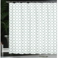 thumbnail image 4 of Ambesonne Abstract Shower Curtain, Simplistic Motif Elements, 69"Wx70"L, White Dark Sea Green, 4 of 5
