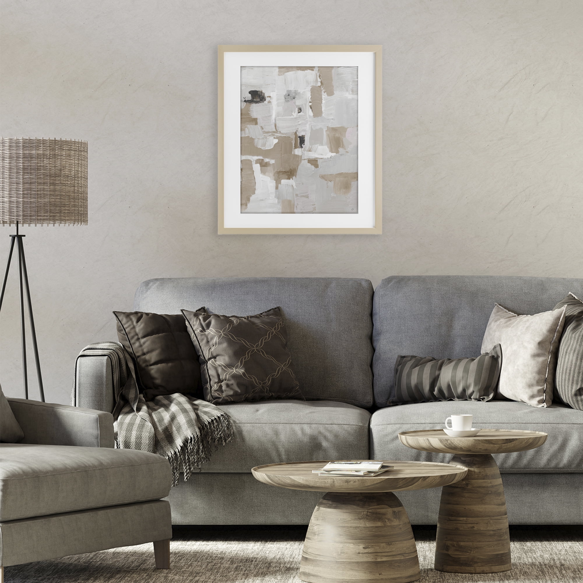 Stupell Industries Beige & White Peace Birch Framed Print Under Glass, design by Lanie Loreth