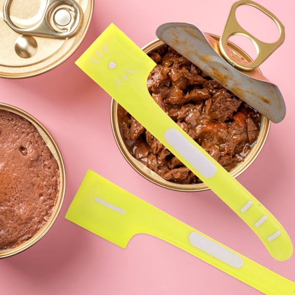 HEALEEP 2Pcs Green TPR Pet Spoon for Cat Food Can Scoop and Feeding Pets