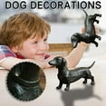 thumbnail image 3 of Nvzi Dachshund Statue Garden Decor, Standing Dachshund Dog Decoration Antique Style Resin Crafts Dog Lover Gift for Garden Patio Lawn Courtyard Home Desktop Decoration, Black, 7.1x3.9x2in, 3 of 5