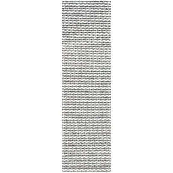 SAFAVIEH Marbella Lorenzo Striped Runner Rug, Charcoal/Ivory, 2'3" x 10'