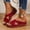 Red, variant on Viluyesy Women's Wedge Sandals, Soft Sole Open Toe Arch Support Trendy Comfortable Slip-On Slides Shoes Red