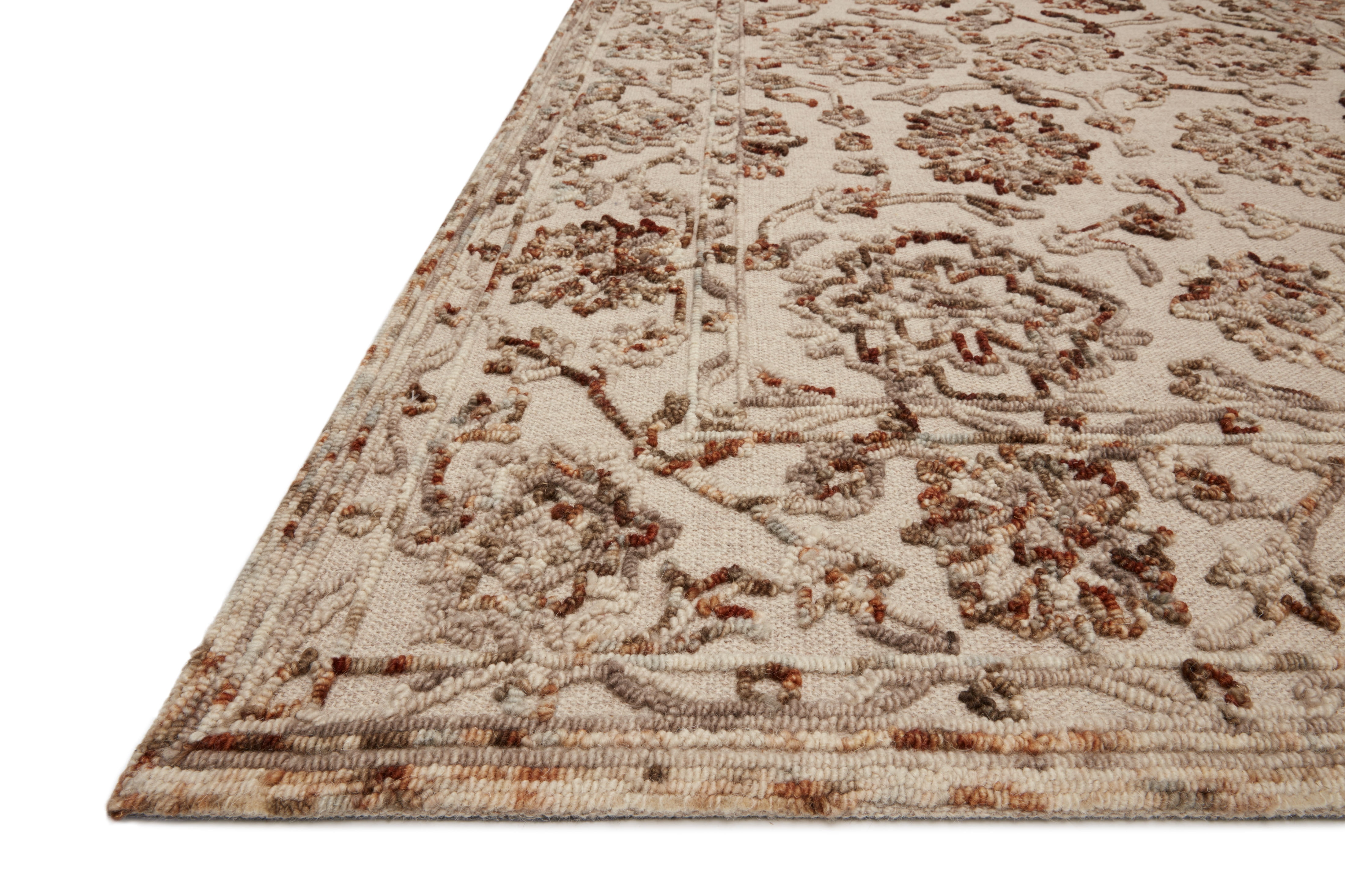 Loloi Halle HAE-03 Floral Taupe / Rust Area Rug 9'-3" x 13'