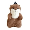 thumbnail image 3 of Plush Sea Otter Backpack, Modern, Soft, Durable, Shoulder Bag, Creative Animals, brown, 3 of 8