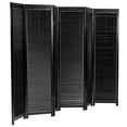 thumbnail image 3 of Oriental Furniture 6 ft. Tall Adjustable Shutter Room Divider Black 6 Panel, 3 of 6