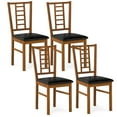 thumbnail image 1 of Gymax Wood Dining Chairs Set of 4 w/Rubber Wood Frame Padded Seat Slatted Backrest Walnut, 1 of 10
