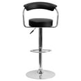 thumbnail image 6 of Flash Furniture Cruz Contemporary Black Vinyl Adjustable Height Barstool with Arms and Chrome Base, 6 of 6